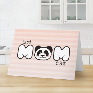 Modern Panda Happy Mother's Day Personalized Card