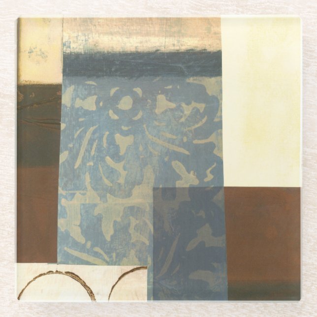 Modern Panel Painting Glass Coaster (Front)