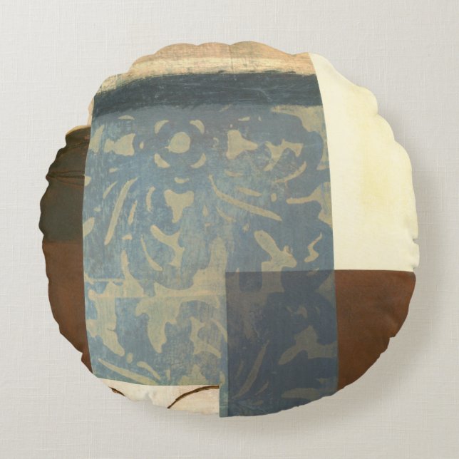 Modern Panel Painting Round Pillow (Front)