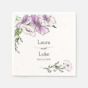 Modern Pansy Wedding Napkin