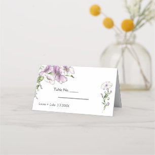 Modern Pansy Wedding Place Card