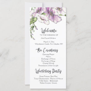 Modern Pansy Wedding Program