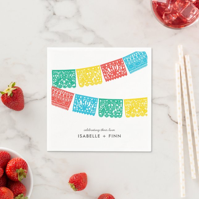 Modern Papel Picado | Wedding Bridal Shower Napkin (Insitu)