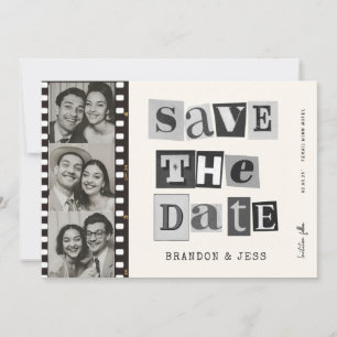 Modern  Paper cut Save the date Photo Qr Code