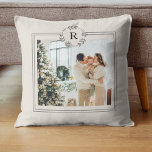 Modern Parchment | Family Photo | Initial Throw Pillow<br><div class="desc">Modern Parchment | Family Photo | Initial Pillows make for thoughtful and practical gifts, offering comfort and relaxation to the recipient. Here's a description of pillows as a gift: Give the gift of ultimate comfort and relaxation with these luxurious pillows. Crafted with the finest materials, these pillows are designed to...</div>