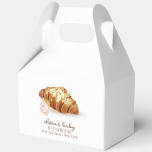 Modern Paris Bakery Pastry Croissant Baby Shower  Favor Box