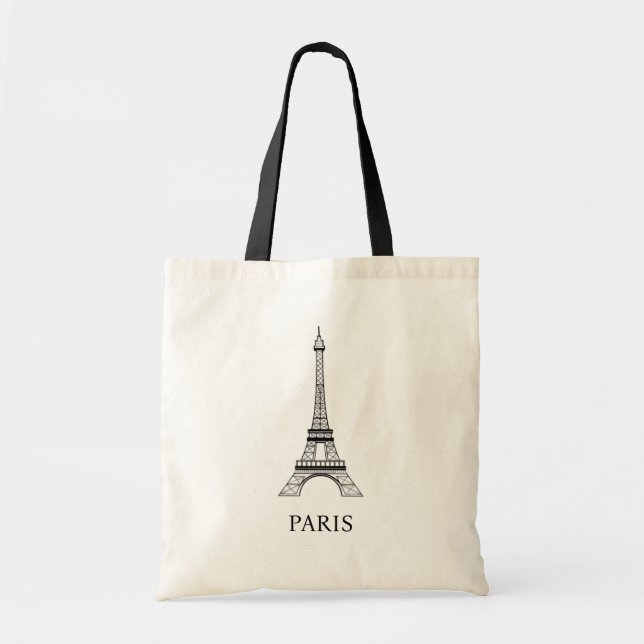 Modern Parisian Eiffel Tower Paris French Tote Bag (Front)