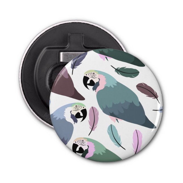 Modern Parrots Tropical Pattern  Bottle Opener (Front)