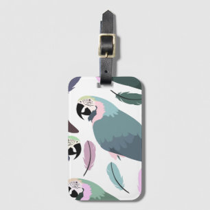 Modern Parrots Tropical Pattern Luggage Tag