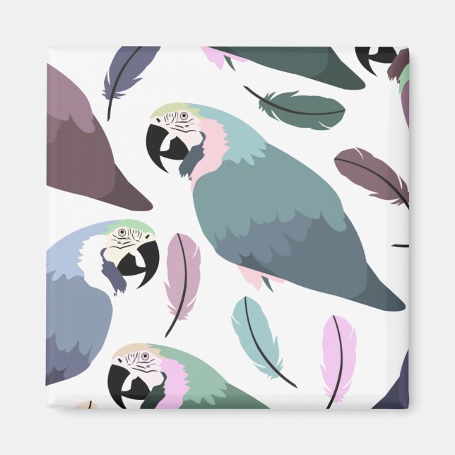 Modern Parrots Tropical Pattern  Magnet (Front)