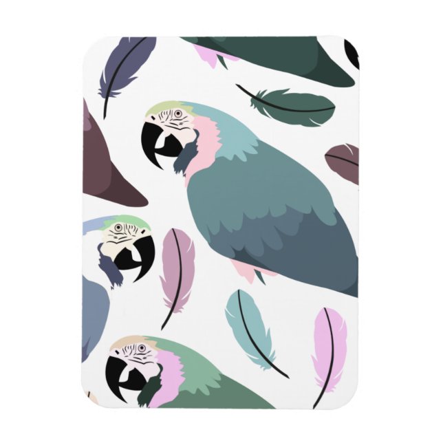 Modern Parrots Tropical Pattern  Magnet (Vertical)