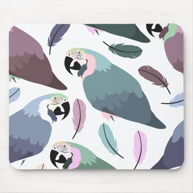 Modern Parrots Tropical Pattern  Mouse Pad (Front)