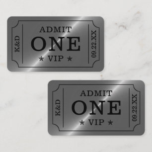 Modern Party Admission Ticket - Silver Enclosure Card