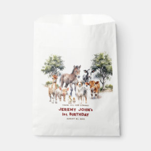 Modern Party Farm Animals Thank You For Coming Favour Bag
