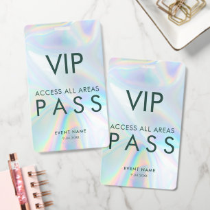 Modern Party Holographic VIP All Access Pass Badge