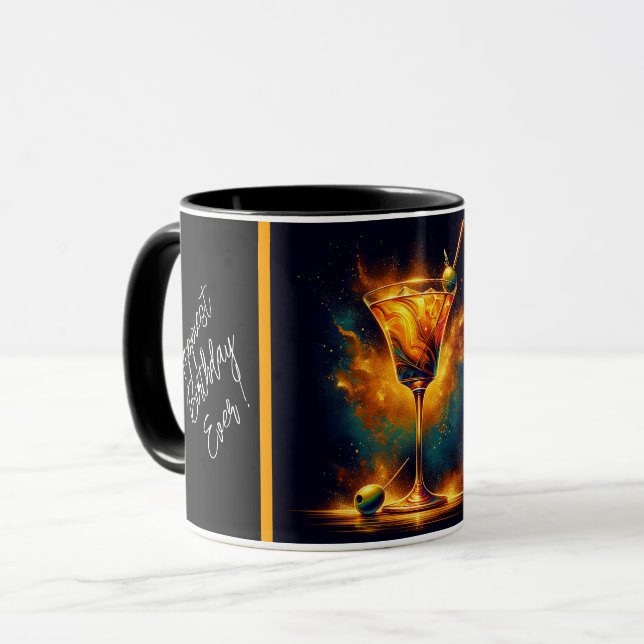 Modern Party Time Neon Personalized Mug (Front Left)