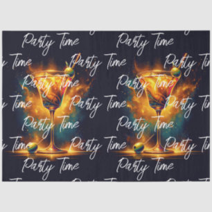 Modern Party Time Neon Personalized Tissue Paper