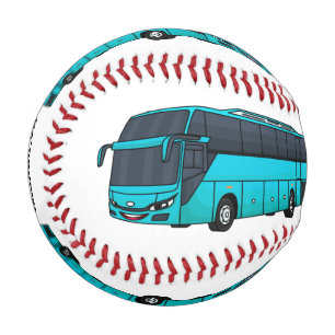 Modern passenger bus cartoon illustration baseball