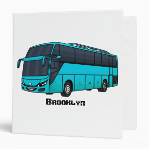 Modern passenger bus cartoon illustration binder