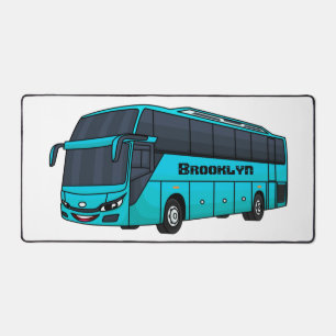 Modern passenger bus cartoon illustration desk mat