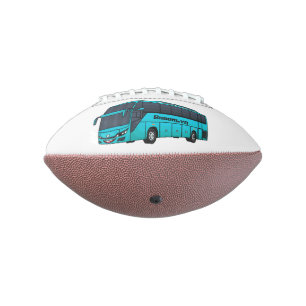 Modern passenger bus cartoon illustration  football