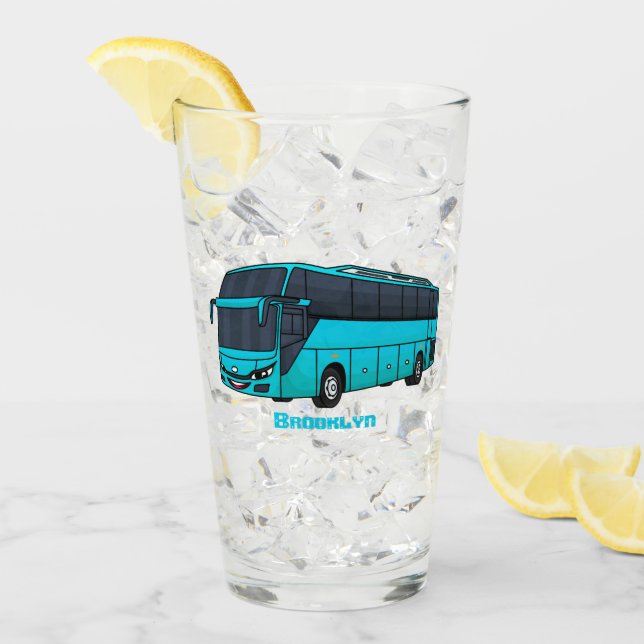 Modern passenger bus cartoon illustration glass (Front Ice)