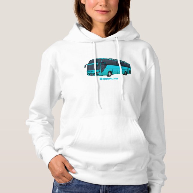 Modern passenger bus cartoon illustration  hoodie (Front)