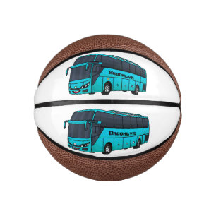 Modern passenger bus cartoon illustration mini basketball