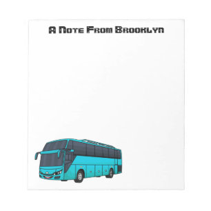 Modern passenger bus cartoon illustration notepad