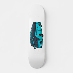 Modern passenger bus cartoon illustration skateboard