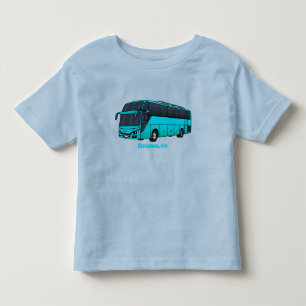Modern passenger bus cartoon illustration toddler t-shirt