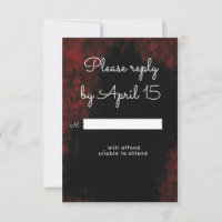 Modern Passionate Red 'n Black Wedding Design RSVP