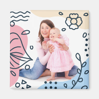 Modern Pastel Abstract Art Custom Photo Magnet