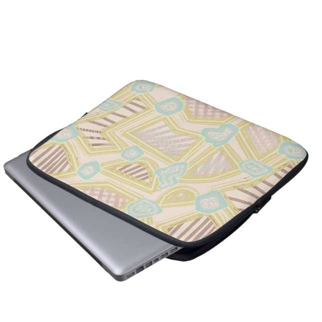 Modern Pastel Abstract Geometric Pattern  Laptop Sleeve (Front Bottom)