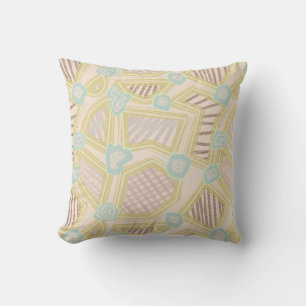 Modern Pastel Abstract Geometric Pattern Throw Pillow