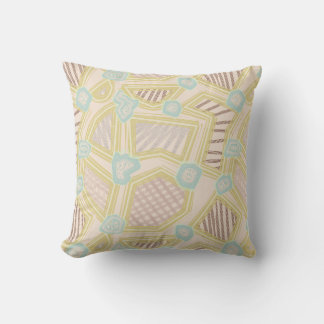 Modern Pastel Abstract Geometric Pattern  Throw Pillow