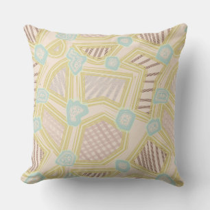 Modern Pastel Abstract Geometric Pattern Throw Pillow