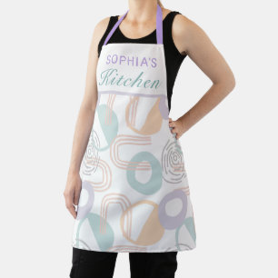 Modern Pastel Abstract Geometric Personalized Apron
