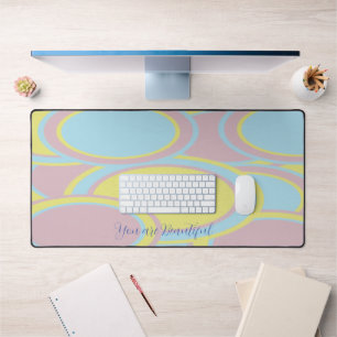 Modern Pastel Abstract Painting Desk Mat