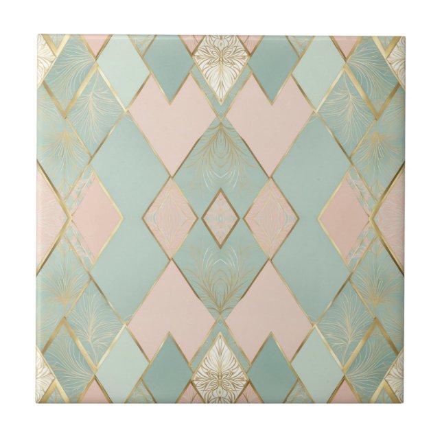 Modern Pastel Argyle Pattern Tile (Front)