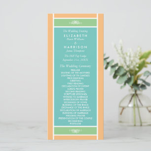 Modern Pastel Block - Tropical Colours - Wedding Program