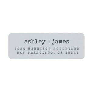Modern Pastel Blue Mariage Adresse de retour Label