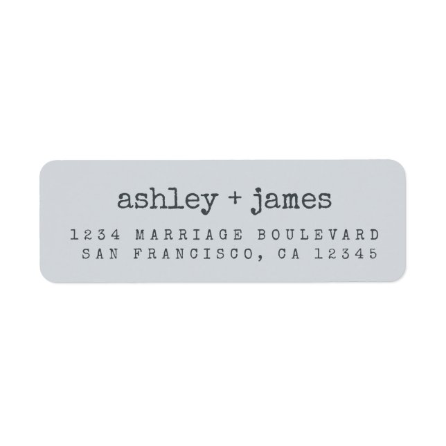 Modern Pastel Blue Mariage Adresse de retour Label (Devant)