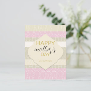 Modern Pastel Blush Tones With Geometric Pattern Postcard