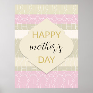 Modern Pastel Blush Tones With Geometric Pattern Poster