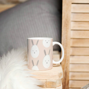 Modern Pastel Bunny Egg Pattern   Easter Blessings Mug