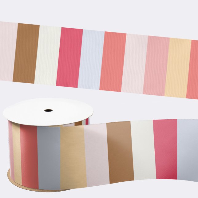 Modern Pastel Candy Stripe Satin Ribbon (Striped pastel satin ribbon)
