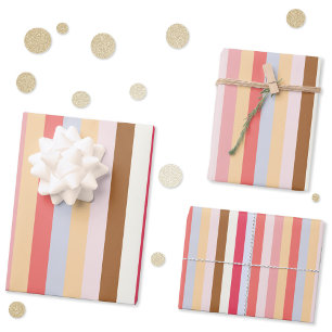 Modern Pastel Candy Stripe Wrapping Paper Sheet