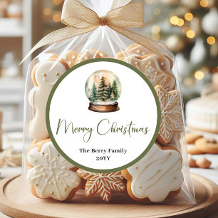 Modern Pastel Christmas Family Name Sticker Seal