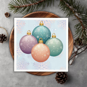 Modern Pastel Christmas Ornament Baby Shower Napkin